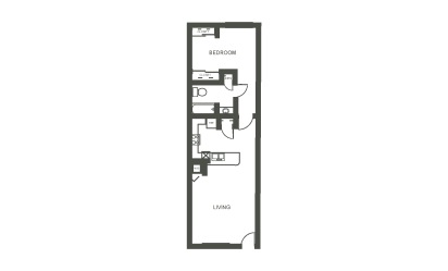 Azalea - 1 bedroom floorplan layout with 1 bath and 750 square feet