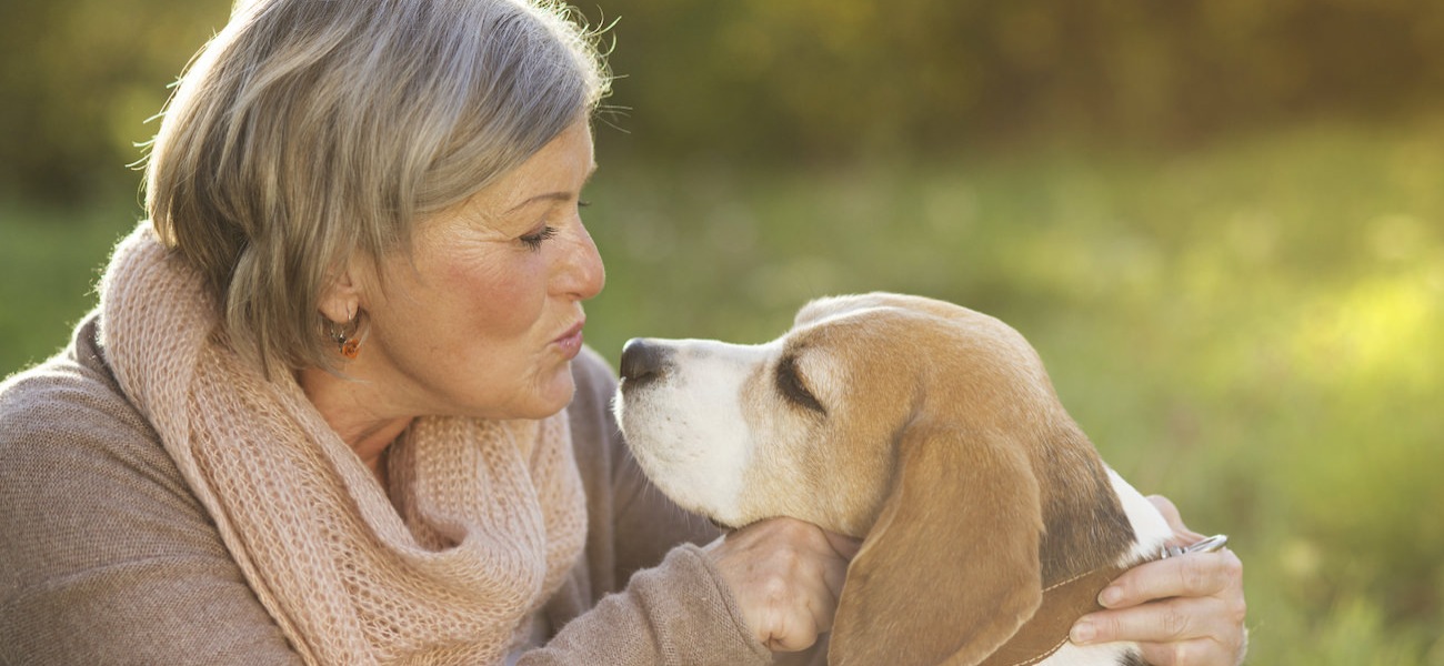 Homepage rotator with senior woman and dog