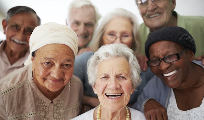 Homepage small ad with smiling seniors