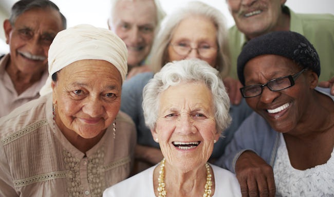 Homepage small ad with smiling seniors